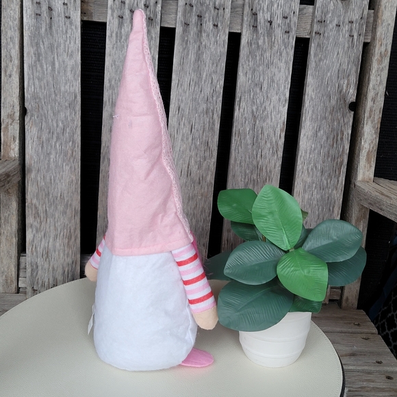 Pink and White Gnome Plush with Heart - Picture 2 of 4